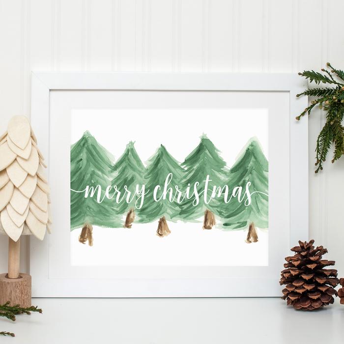 700x700 Merry Christmas Watercolor Print Made By Deborah