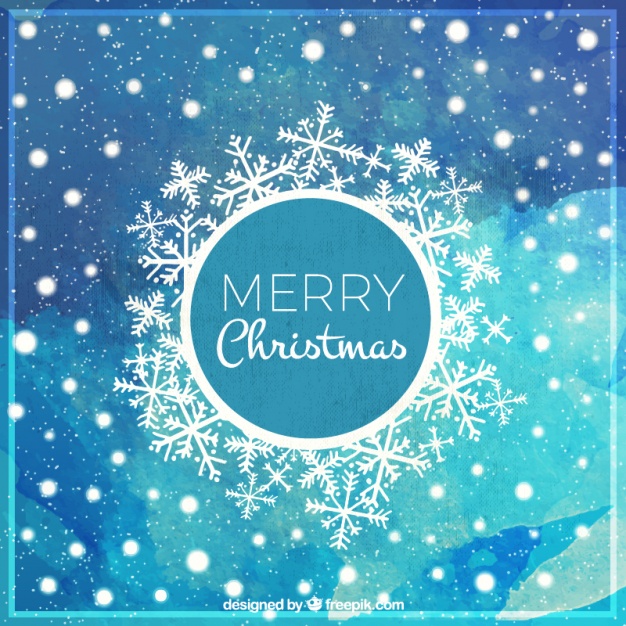 626x626 Merry Christmas Watercolor Card With Snowflakes Vector Free Download