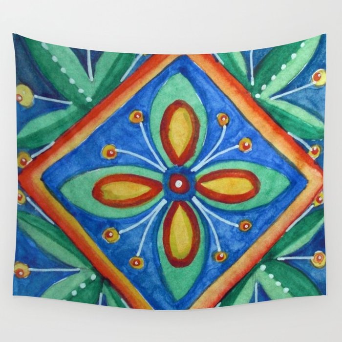 700x700 Watercolor Mexican Abstract Floral Art