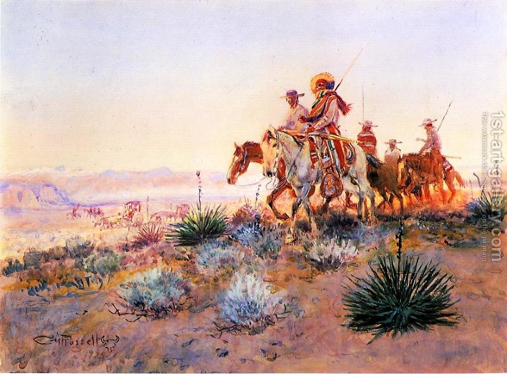 1000x739 Mexican Buffalo Hunters Charles Marion Russell Reproduction 1st