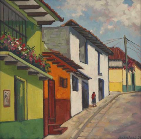 480x473 Mexican Street Original Oil Painting By Jeff Barnhart Wallspace