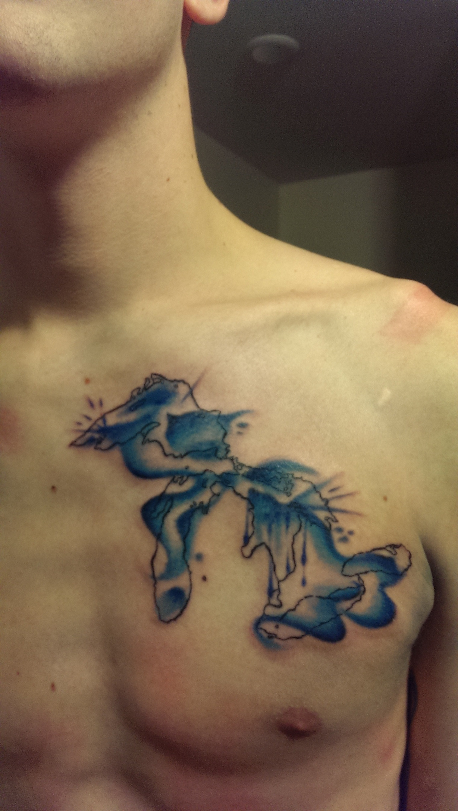 1520x2688 My Great Lakesmichigan Watercolor Tattoo. Done By Joey