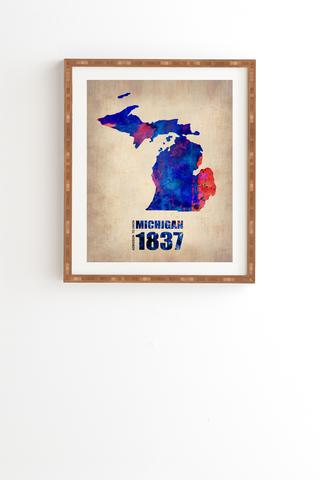 320x480 Atmichigan Watercolor Map Art Products Deny Designs