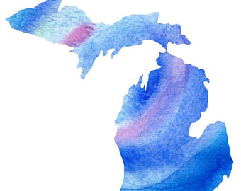 340x270 Watercolor Michigan Etsy