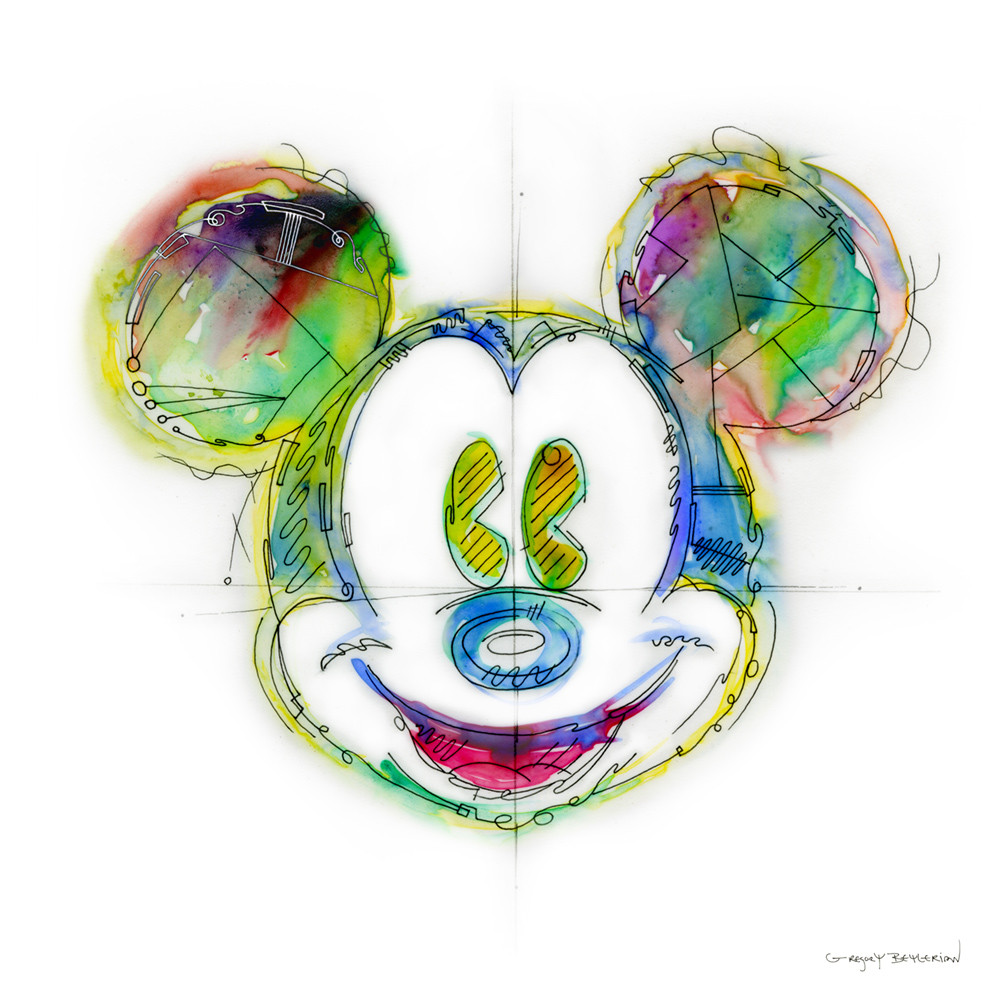 1000x1000 Mickey Mouse Watercolor