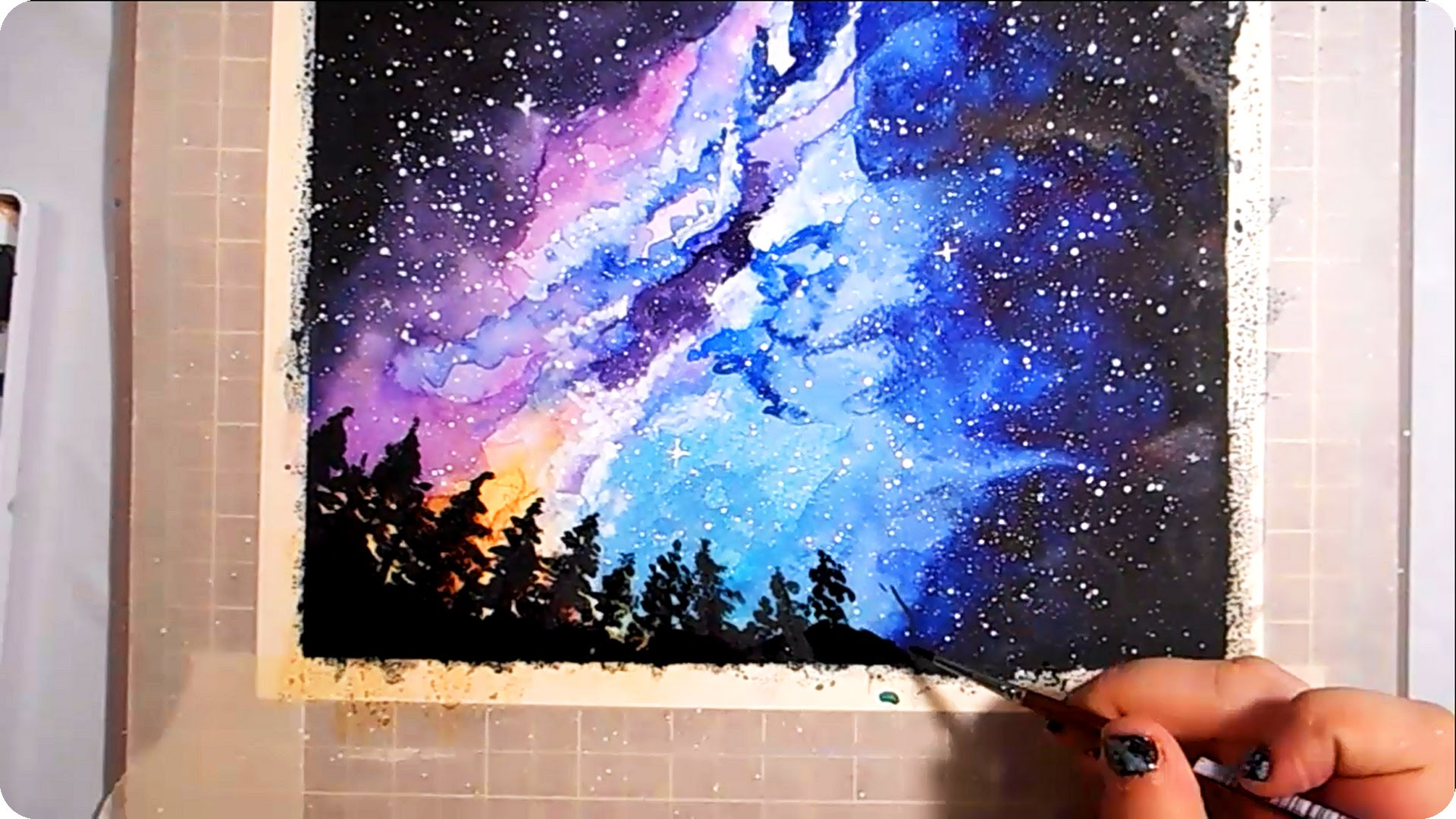 1920x1080 Milky Way Watercolor Speedpaint