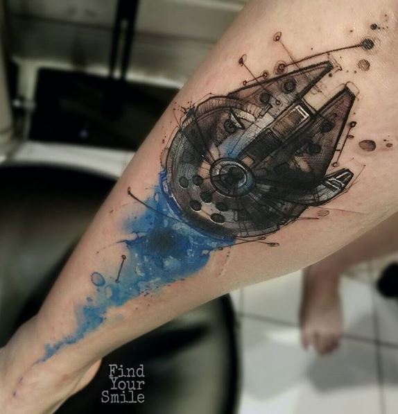 574x597 Millennium Falcon Tattoo