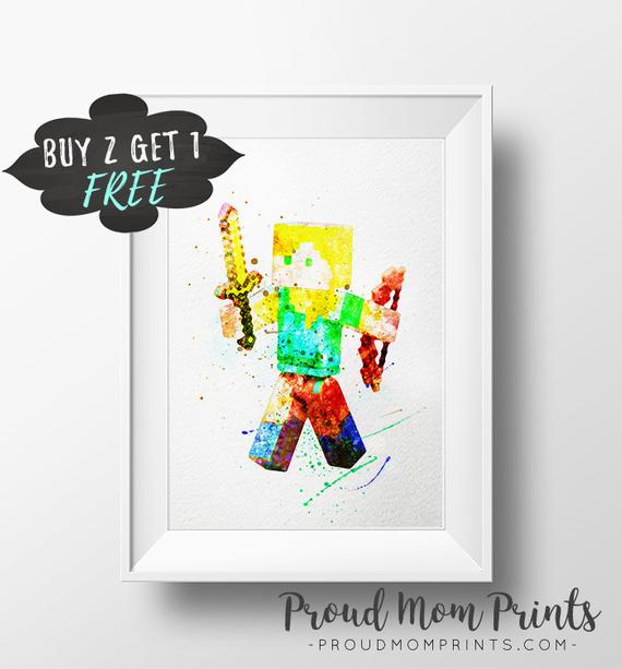 570x613 Minecraft Poster Alex Minecraft Wall Print Minecraft Etsy