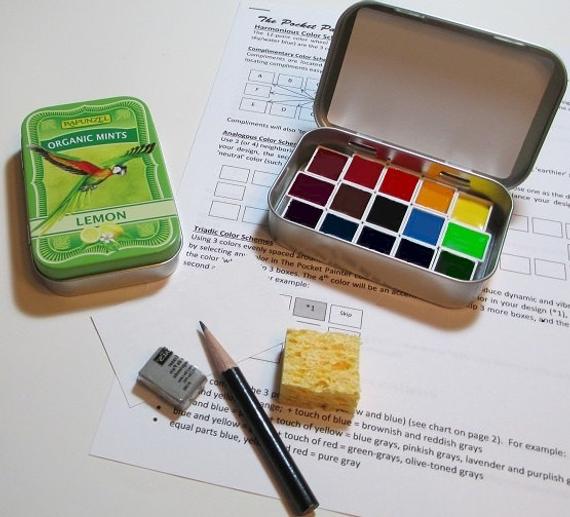 570x517 Limited Edition Mini Watercolor Palette Parrot Design Etsy