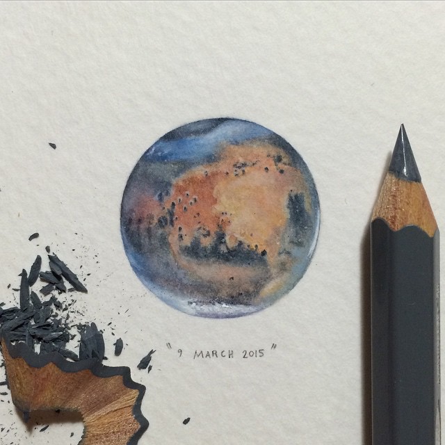 640x640 Miniature Watercolor Paintings Of Space By Lorraine Loots