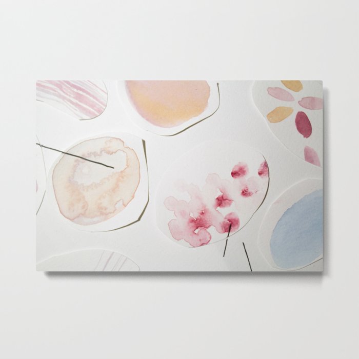 700x700 Minimalist Watercolor Collage Detail Ii Metal Print By Paremilie