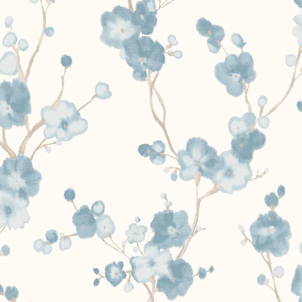 1000x1000 Watercolor Minimalist Blossoms Floral Blue And White Wallpaper