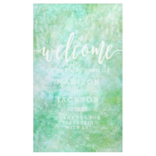540x540 Mint Green Watercolor Wedding Welcome Banner
