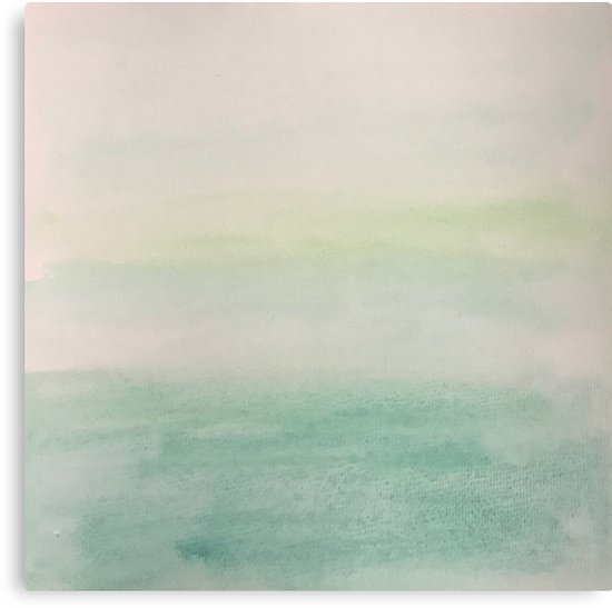 550x547 Ombre Mint Green Watercolor Hand Painted Effect Canvas Prints By