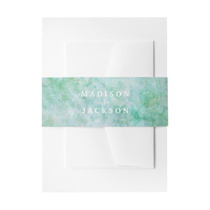 422x422 Pretty Mint Green Watercolor Wedding Monogram Invitation Belly