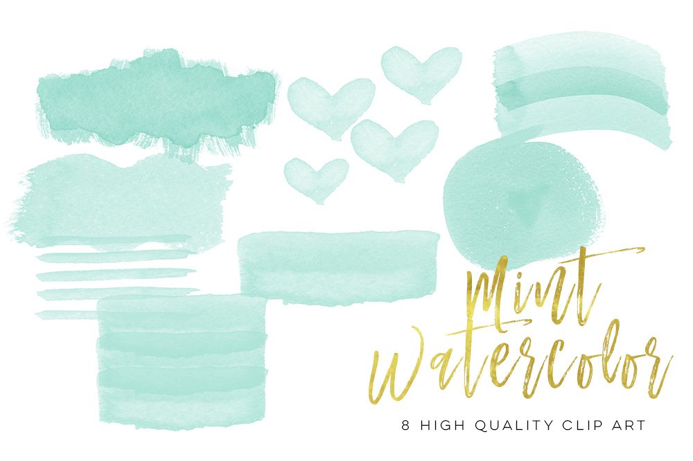 1000x666 Mint Watercolor Strokes, Green Mint Watercolor Strokes, Wall Art