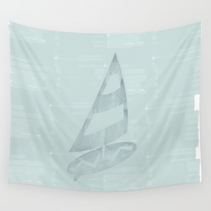 700x700 Gone Surfing In Mint Watercolor Wall Tapestry By Technonl Society6