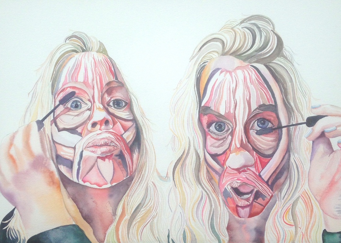 1100x784 Mirror, Mirror Watercolor On Paper, 24 X 18