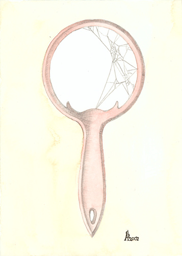 357x500 Pink Mirror 01 Watercolor And Pencil 42007. Andrea