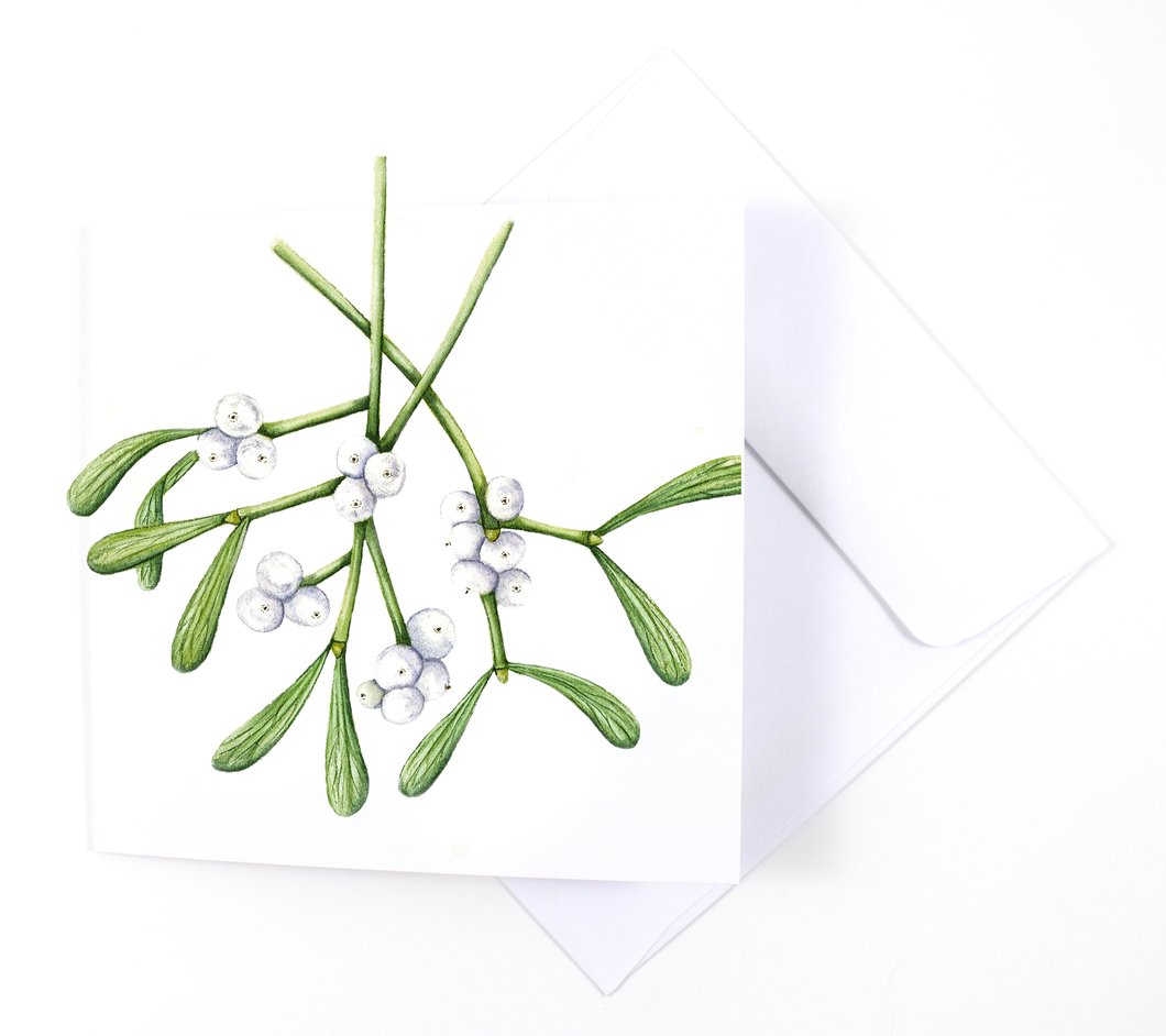 1060x942 Mistletoe Botanical Holiday Watercolor Greeting Card Laura