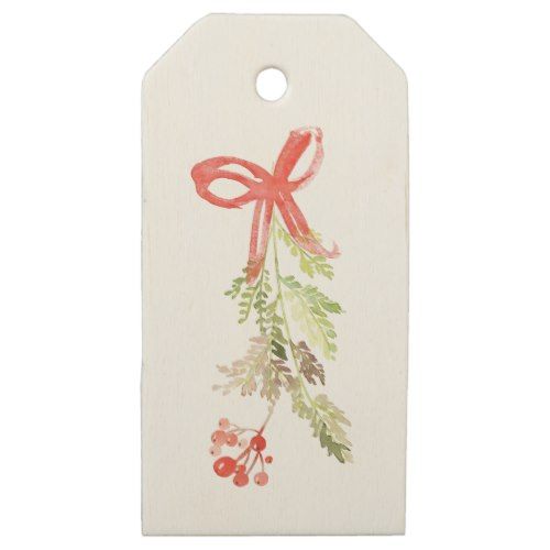 500x500 Mistletoe Watercolor Christmas Illustration Wooden Gift Tags