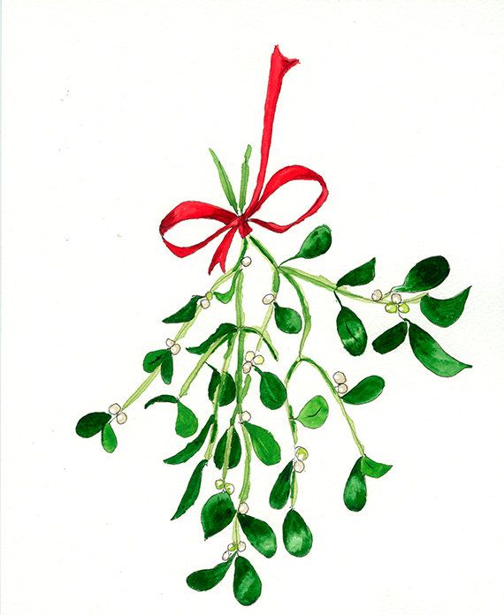 570x696 Oh Ho The Mistletoe Print From My Original Watercolor, Pen And Ink