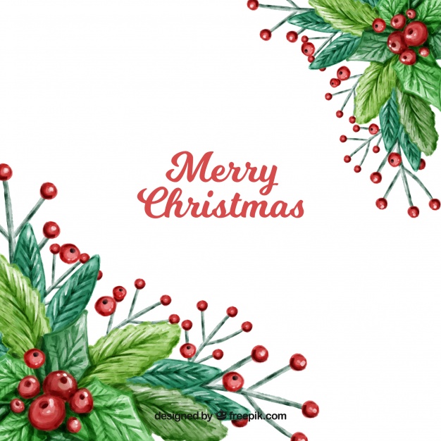 626x626 Watercolor Mistletoe Background Vector Free Download