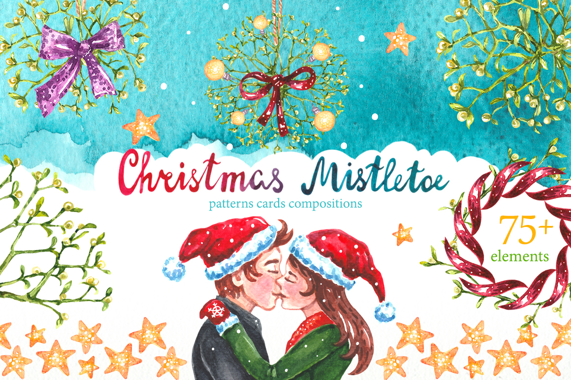 1160x772 Watercolor Set Christmas Mistletoe On Behance