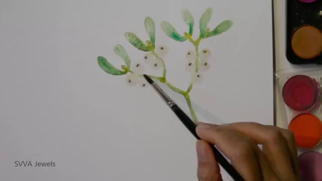 1280x720 How To Paint Mistletoe In Watercolor