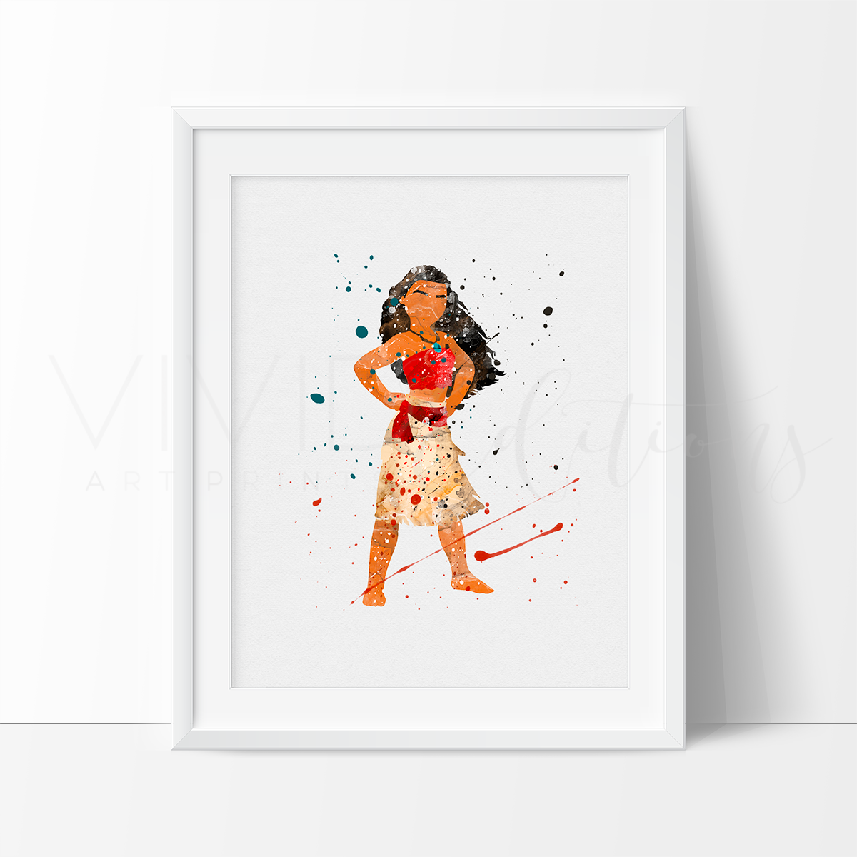 1200x1200 Moana Watercolor Art Print