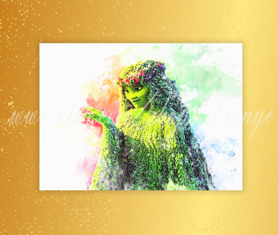 570x481 Moana Watercolor Print Te Fiti Poster Mother Earth By Tronyc