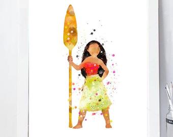 340x270 Moana Watercolor Etsy