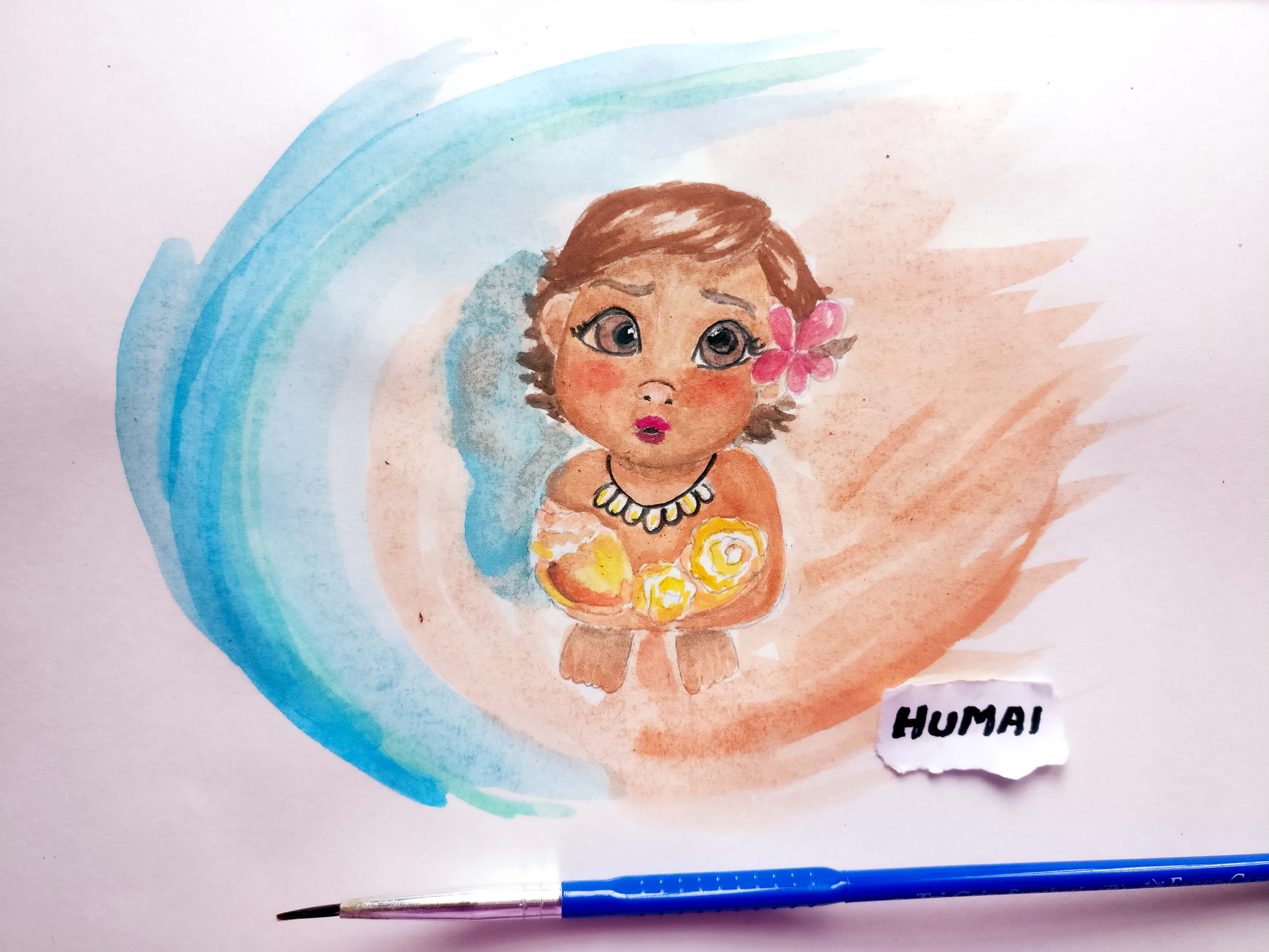 4640x3480 Painting Baby Moana With My Nephew Humaipaints