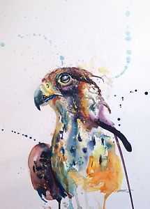 215x300 American Eagle Painting, Large Watercolor Painting Modern Home Art