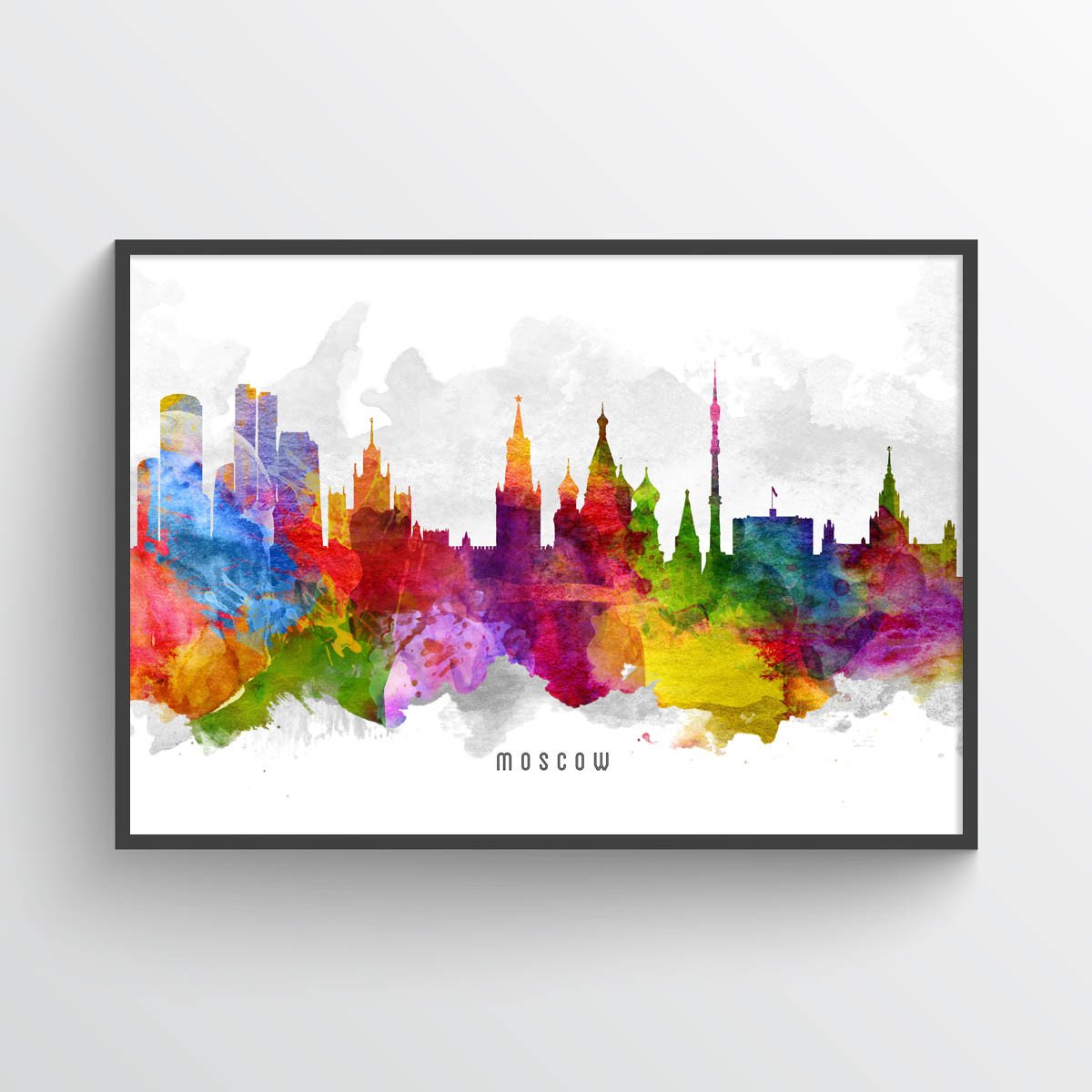 1200x1200 Moscow Skyline Watercolor Art Print