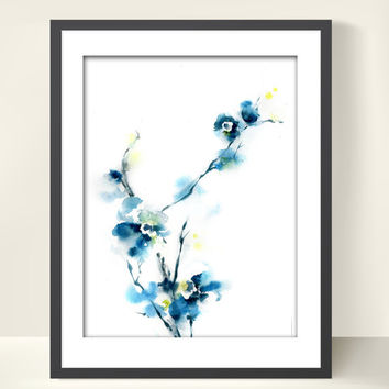354x354 Abstract Floral Watercolor Art Print From Canotstopprints On Etsy