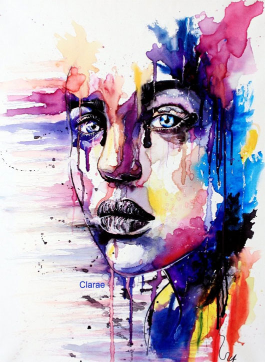 530x725 Runny Paints Modern Watercolor Portraits