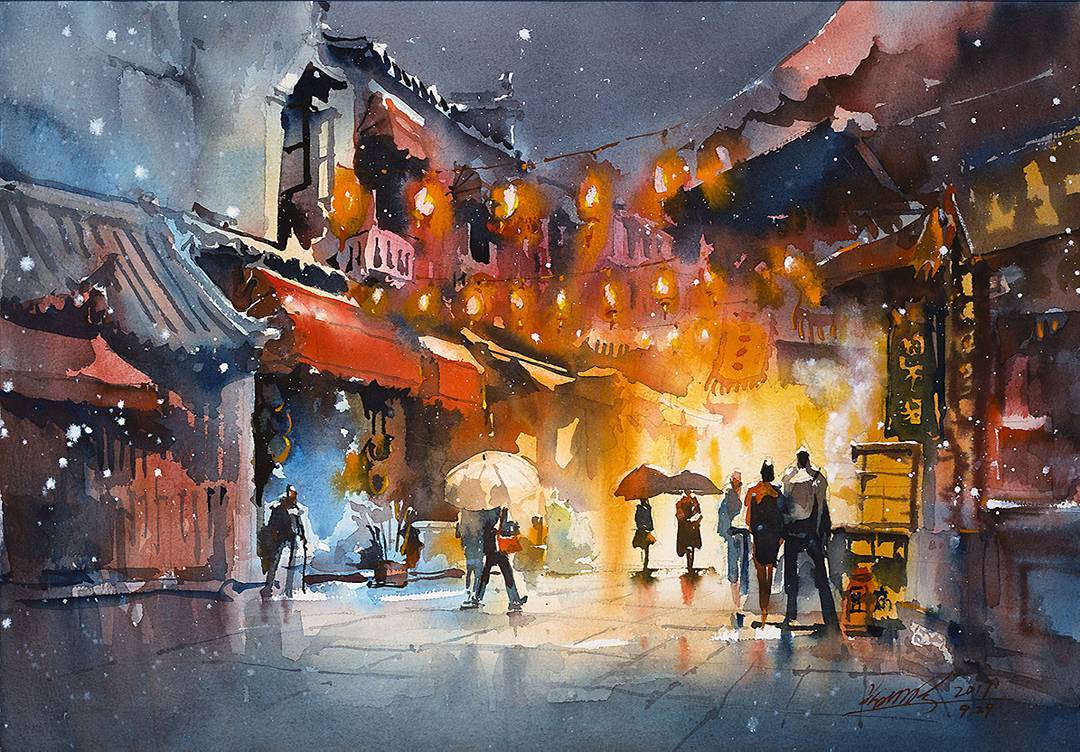 1080x752 This Artist Captures Her Travels In Beautiful Watercolor Paintings