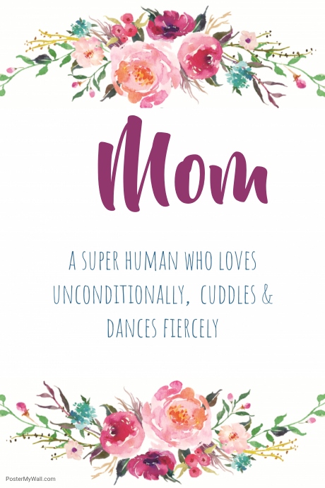 460x690 Mom Watercolor Wreath Template Postermywall