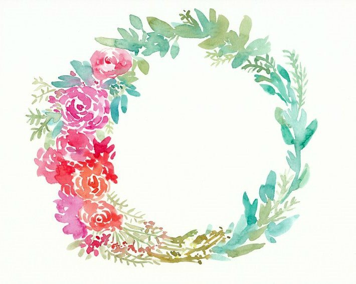 710x566 Watercolor Flower Wreaths For Mom