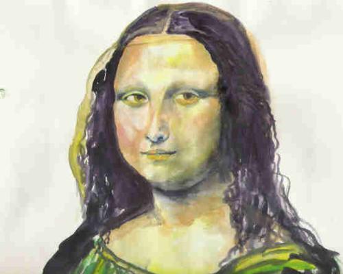 500x400 Mona Lisa In Watercolor