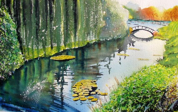 570x359 Monet Watercolor Paintings