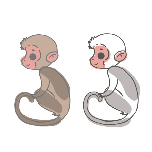 500x500 Monkey With Watercolor Vector Free Download