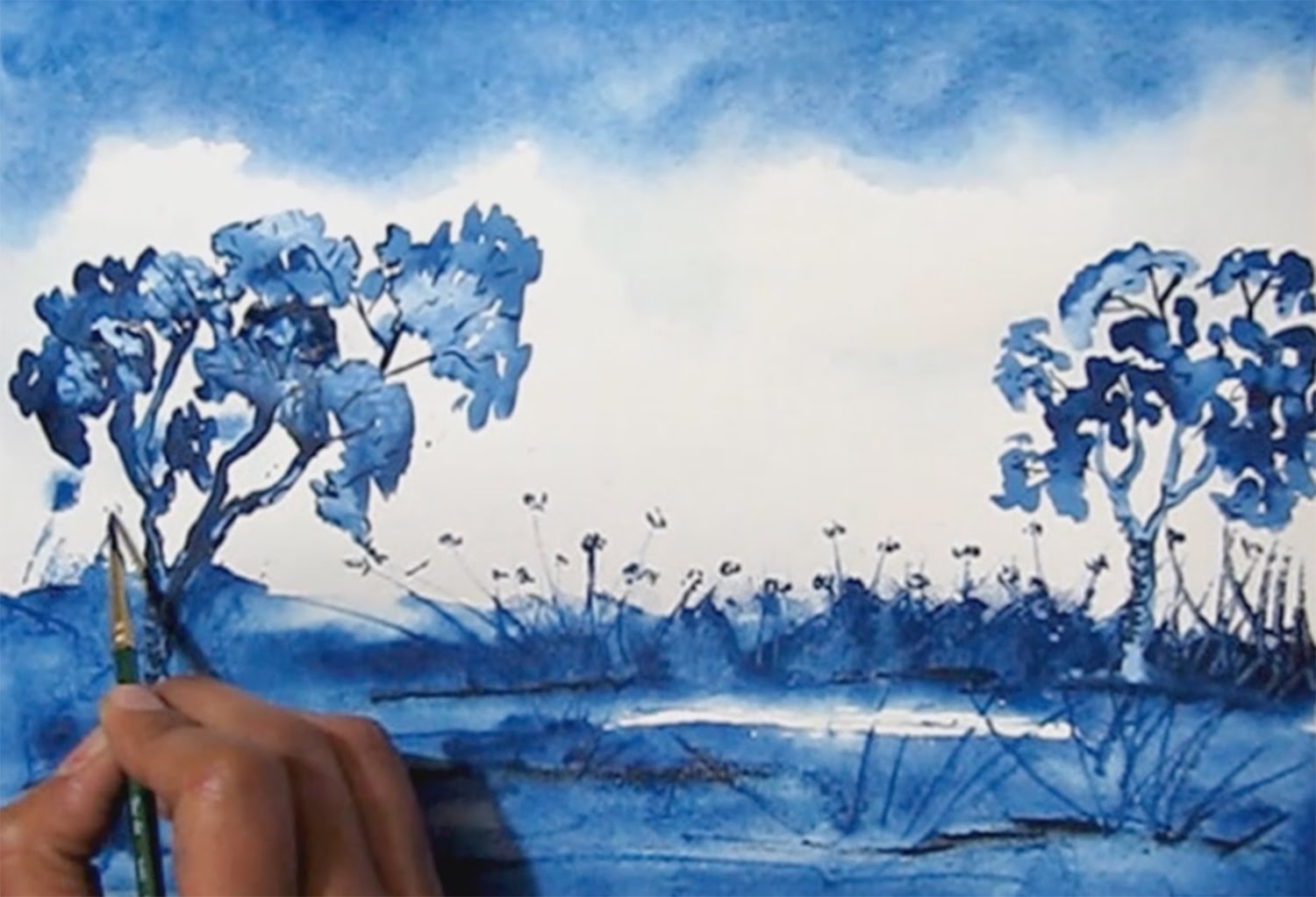 1500x1023 Monocromatic Watercolor Painting