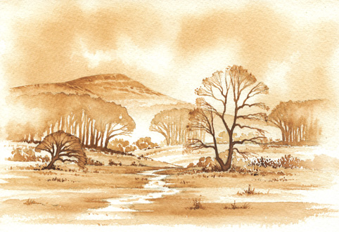 482x330 Monochrome Painting Demonstration In Watercolour.