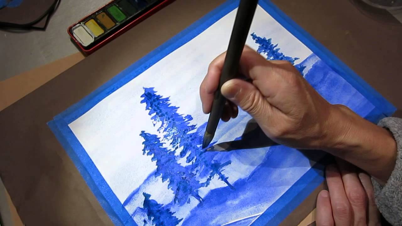 1280x720 Watercolor Painting Monochrome Asmr