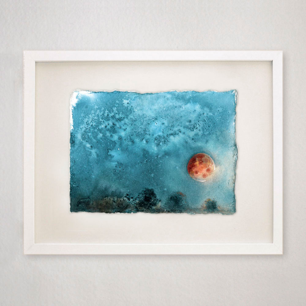 Moon Watercolor Painting