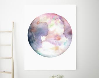 340x270 Watercolor Moon Etsy