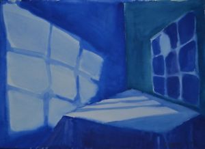 300x218 Original Watercolor Window Moonlight And Shadows Sale By Artist
