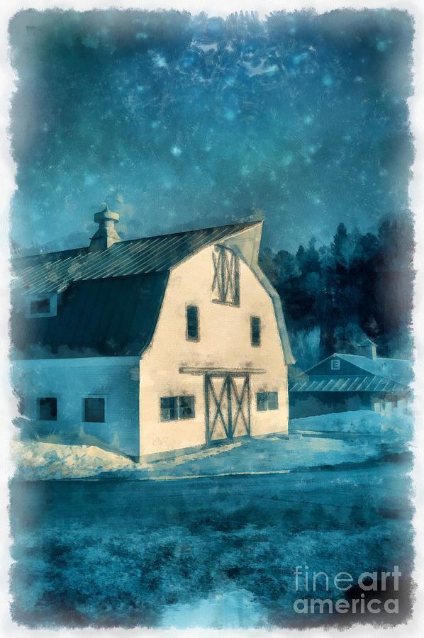 598x900 Under The Vermont Moonlight Watercolor Painting By Edward Fielding